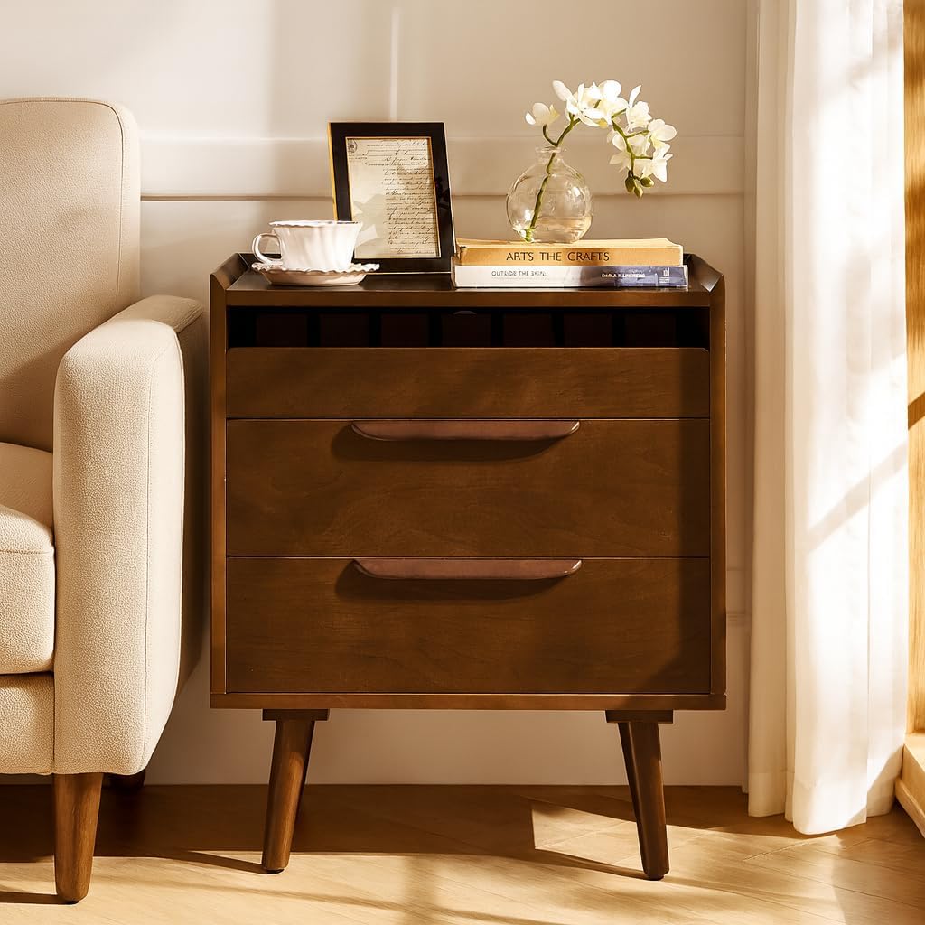 Acorn Mid Century Charging End Table Set of 2