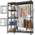Espresso Bamboo Double Rod Garment Rack