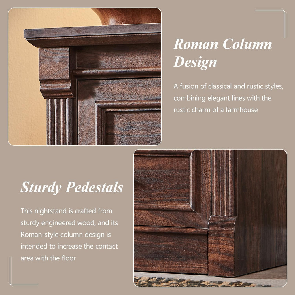 Brown Column Farmhouse 6-Drawer Wood Dresser