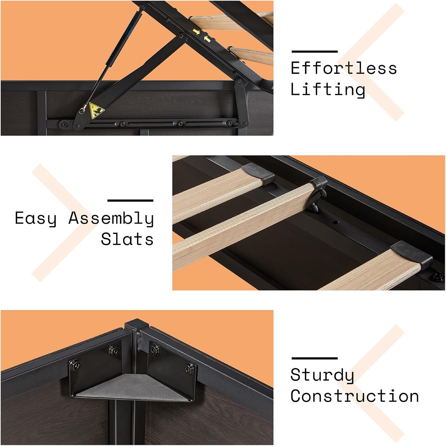 Dark Oak King Hydraulic Storage Bed Frame