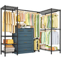 Grey Expandable L-Shaped Corner Garment Rack