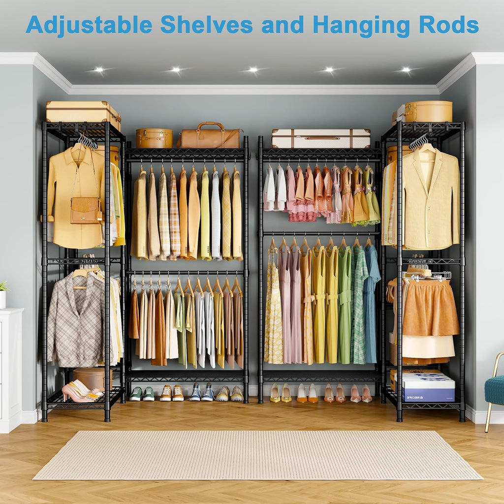 Black L-Shaped Heavy Duty Corner Garment Rack