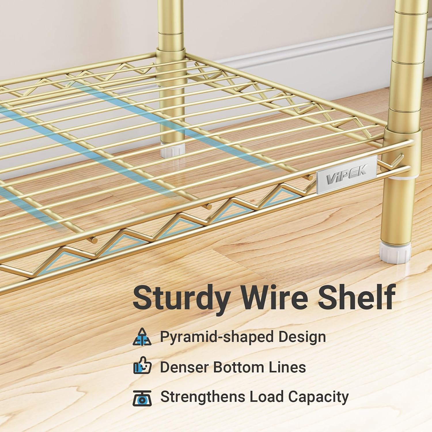 Gold L-Shaped 1110LBS Corner Garment Rack