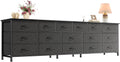 Rustic Brown 16-Drawer Wide Fabric Dresser