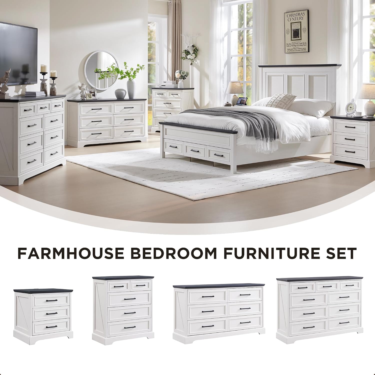 Off White Farmhouse 9-Drawer Storage Dresser