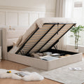Green Wingback Hydraulic Full Storage Bed