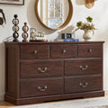 Walnut Farmhouse 7-Drawer Storage Dresser