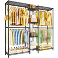 White Convertible L-Shape Heavy Garment Rack