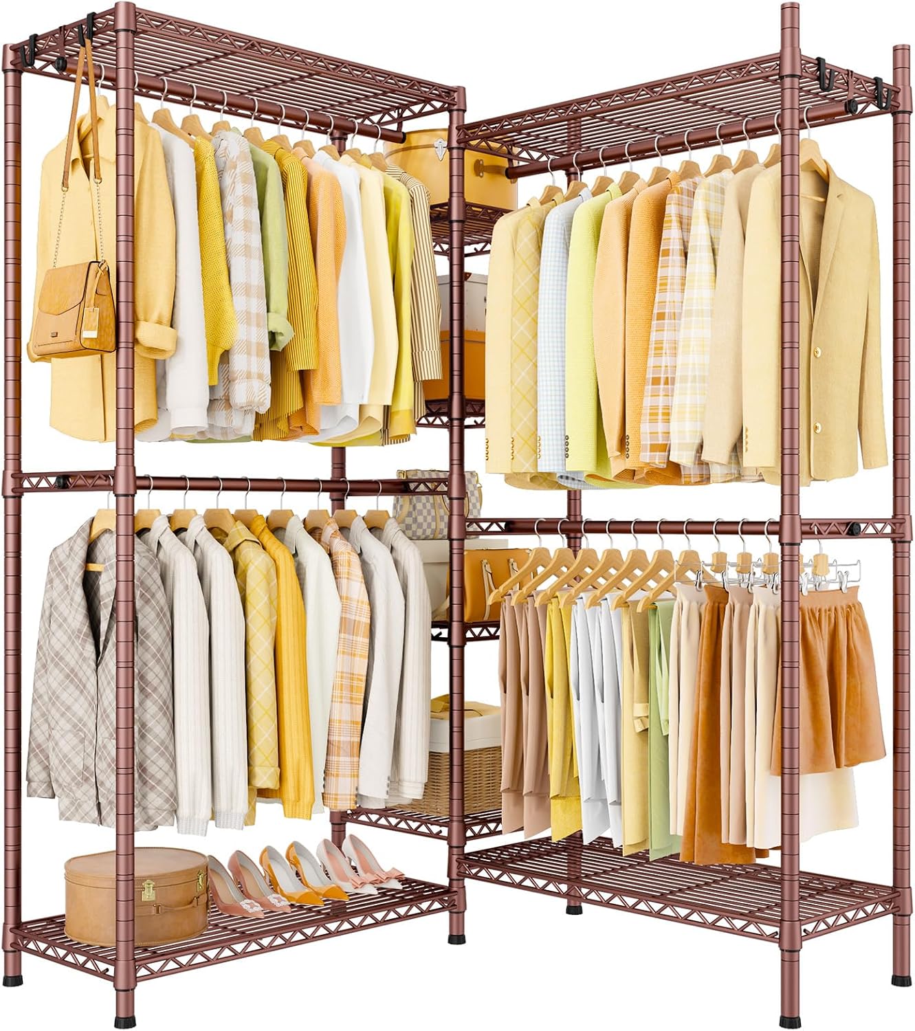 Bronze L-Shaped Heavy Duty Garment Rack