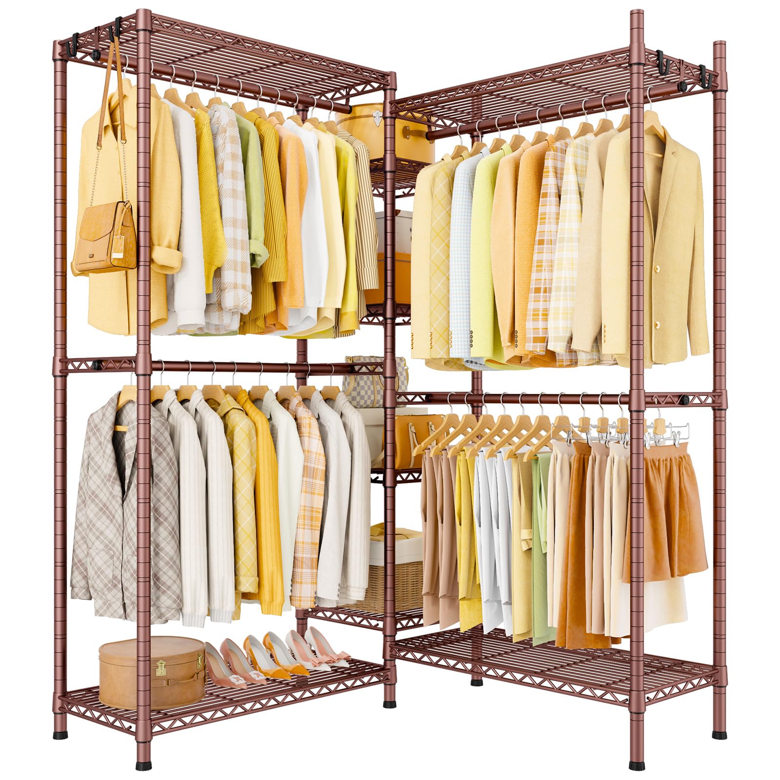 Black L-Shaped Heavy Duty Corner Garment Rack