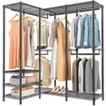 Gold L-Shaped 1110LBS Corner Garment Rack