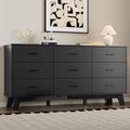 7-Drawer Modern Metal Handle Wood Dresser