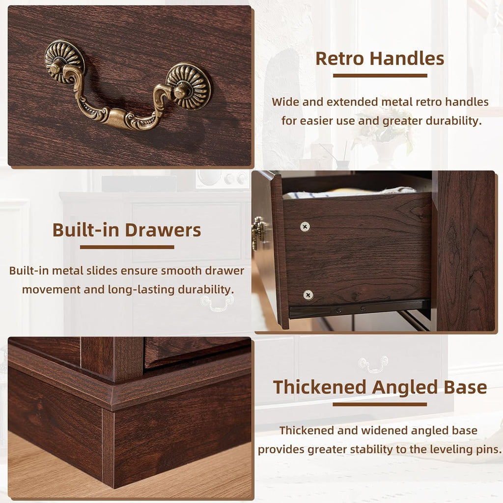 Walnut Farmhouse 7-Drawer Storage Dresser