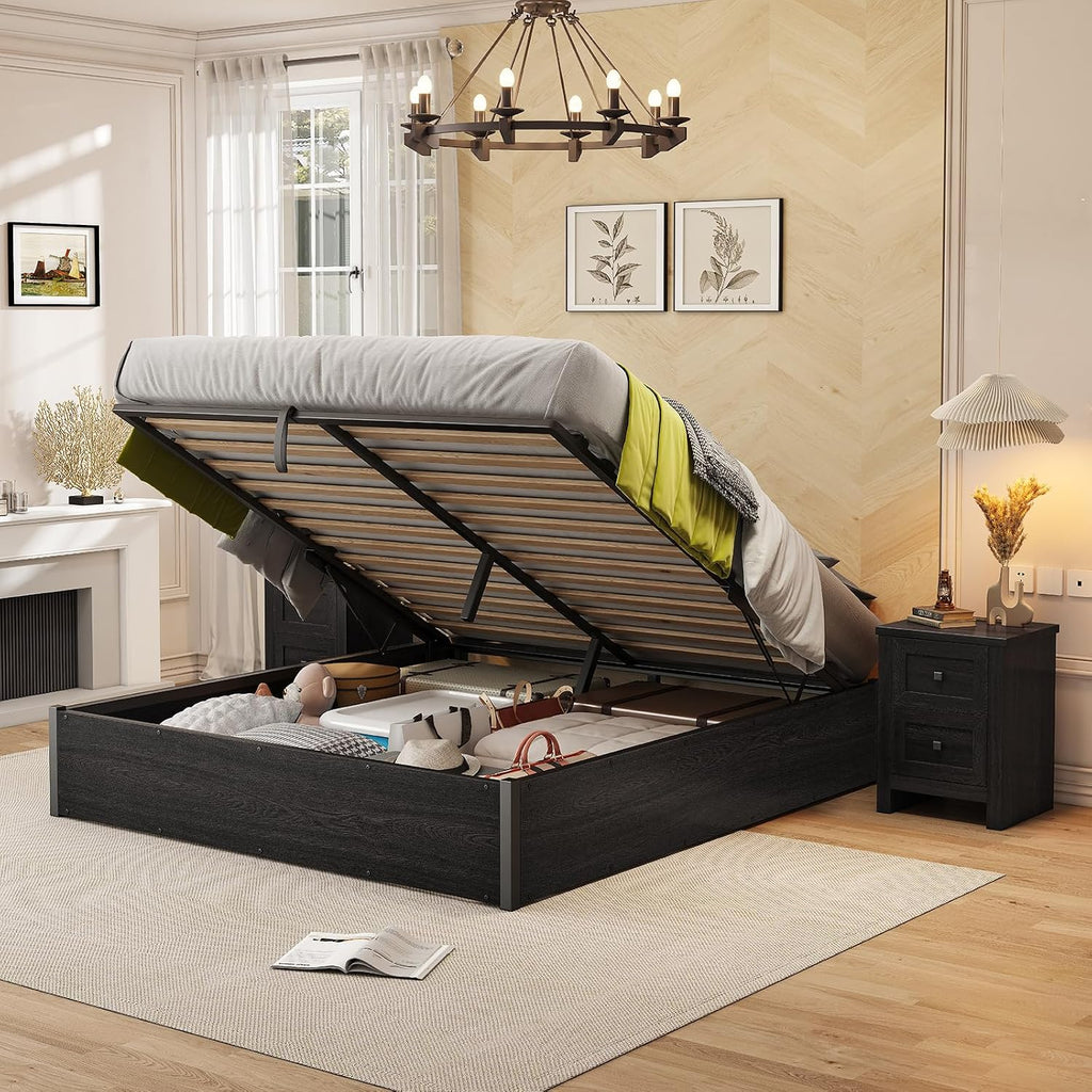 Dark Oak Full Lift Storage Platform Bed