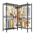 Black L-Shaped 900LBS Corner Garment Rack