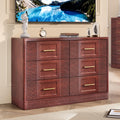 Natural Oak Curved 5-Drawer Farmhouse Dresser
