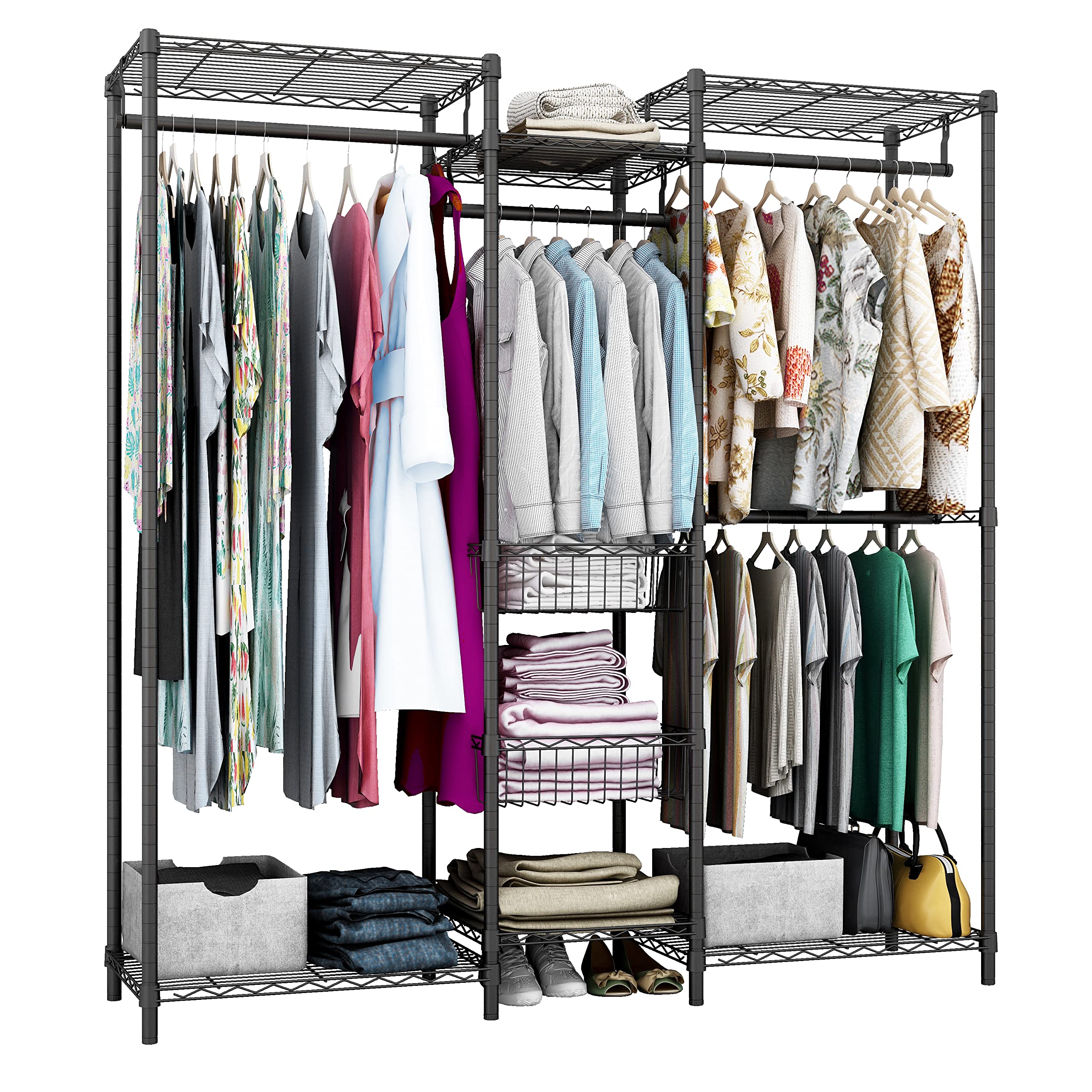 Gold 6-Tier Heavy Duty Metal Garment Rack