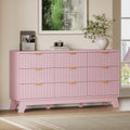 Fluted Curved 3-Drawer Wooden Storage Dresser