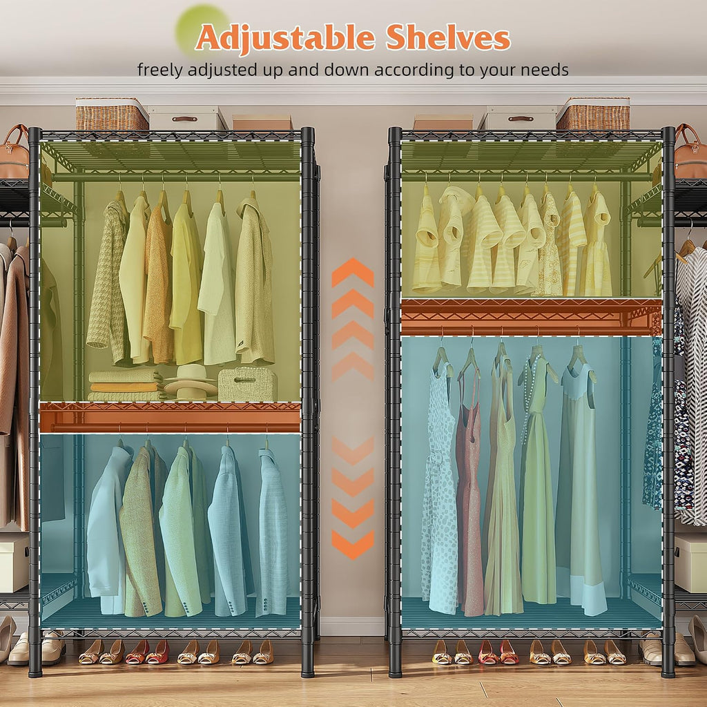 Black L-Shaped 900LBS Corner Garment Rack